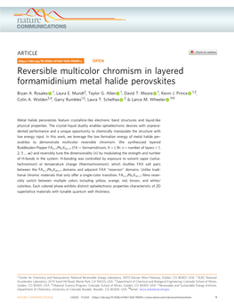 Reversible Multicolor Chromism in Layered Formamidinium Metal Halide Perovskites