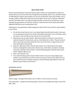 Space Heater Guide Did You Know Heating Your Home with Electric Space Heaters Can Easily Double Or Triple Your Electric Bill If