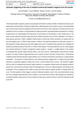 Episodic Triggering of the Rise of Resident Small-Scale Basaltic Magmas from the Mantle