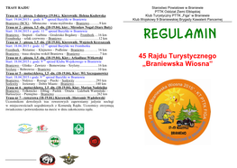 REGULAMIN Trasa Nr 3 - Piesza, 1,5 -Dn