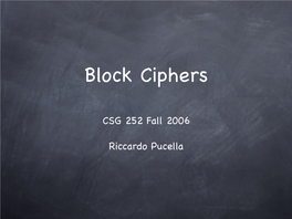 Block Ciphers