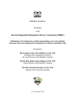 Interim Independent Boundaries Review Commission (IIBRC)