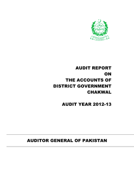 Audit Report on the Accounts of District Government Chakwal