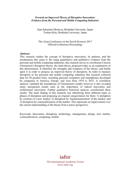 Towards an Improved Theory of Disruptive Innovation: Evidence from the Personal and Mobile Computing Industries