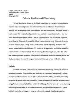 Cultural Parallax and Ethnobotany