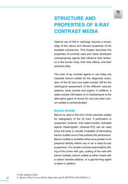 Structure and Properties of X-Ray Contrast Media