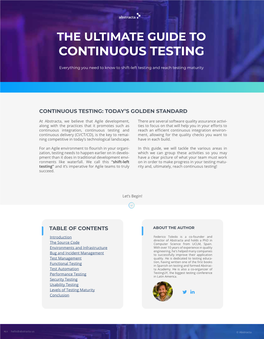 Continuous Testing