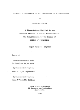 Microwave Measurements of Hall Mobilities in Semiconductors