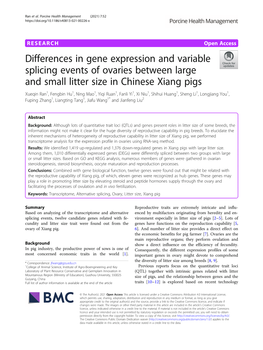 Differences in Gene Expression and Variable Splicing Events of Ovaries