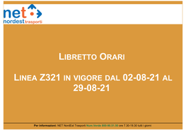 Linea Z321 in Vigore Dal 02-08-21 Al 29-08-21