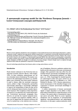 A Sporomorph Ecogroup Model for the Northwest European Jurassic - Lower Cretaceousi: Concepts and Framework