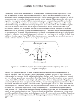 Magnetic Recording: Analog Tape