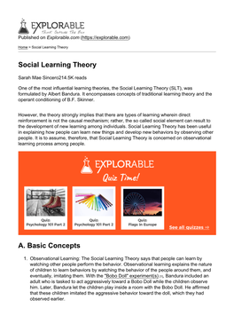 Social Learning Theory