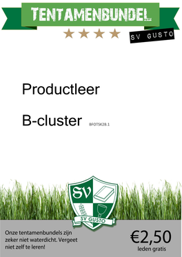 Productleer B-Cluster BFOTSK2B.1