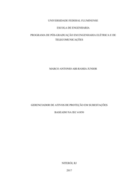 Gerenciador De Ativos De Proteção Em Subestações Baseado Na Iec 61850