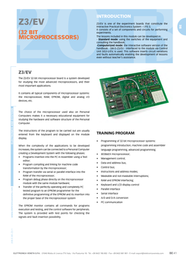 Z3/EV Z3/EV Is One of the Experiment Boards That Constitute the Interactive Practical Electronics System – I.P.E.S
