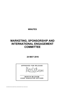 Marketing, Sponsorship and International Engagement Committee