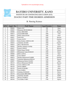 Bayero Univers Bayero University, Kano Sity, Kano