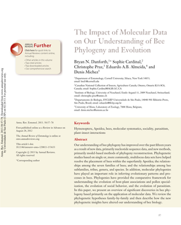 The Impact of Molecular Data on Our Understanding of Bee Phylogeny and Evolution