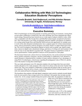 Collaborative Writing with Web 2.0 Technologies: Education Students’ Perceptions
