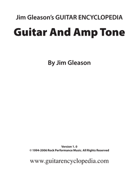Guitar and Amp Tone