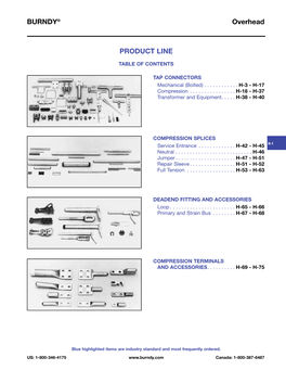 BURNDY® Overhead PRODUCT LINE