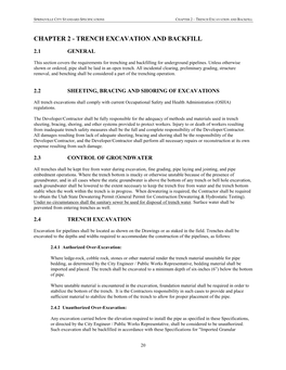 Chapter 2 – Trench Excavation and Backfill