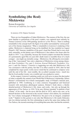 (The Real) Mickiewicz 401 Immune to Anything That in His Eyes Might Impugn Its Integrity, And, for That Matter, the Good Name of the Family