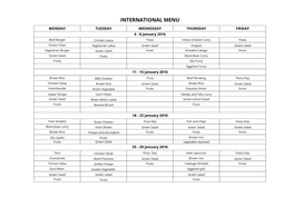 International Menu