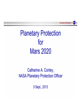 Planetary Protection for Mars 2020