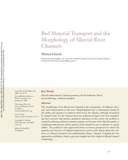 Bed Material Transport and the Morphology of Alluvial River Channels