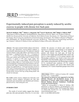 Experimentally Induced Pain Perception Is Acutely Reduced by Aerobic Exercise in People with Chronic Low Back Pain