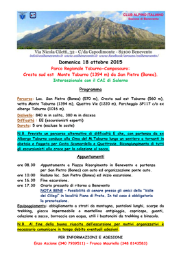 2015.10.18 Cresta Sud Est Monte Taburno.Pdf
