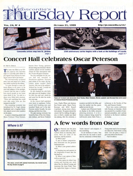 Concert Hall Celebrates Oscar Peterson