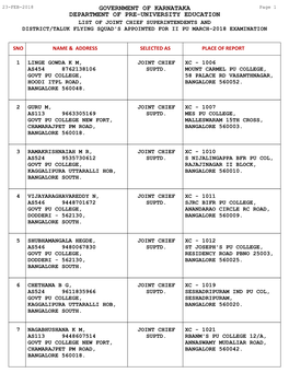 Department of Pre-University Education Government Of