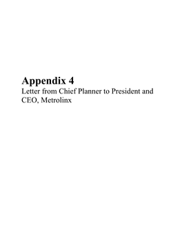 Appendix 4, Letter from Chief Planner to President And