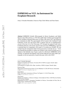 ESPRESSO on VLT: an Instrument for Exoplanet Research