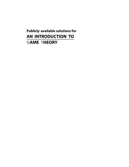 An Introduction to Game Theory