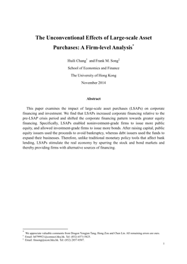 The Unconventional Effects of Large-Scale Asset Purchases: a Firm-Level Analysis *