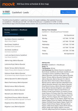 X60 Bus Time Schedule & Line Route