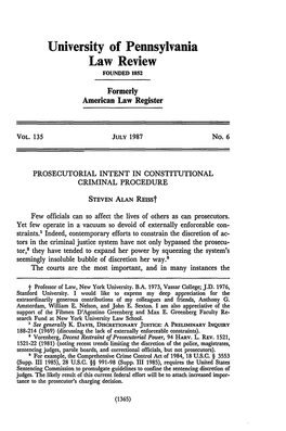 Prosecutorial Intent in Constitutional Criminal Procedure