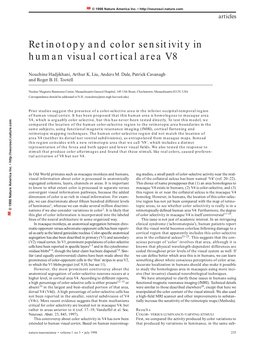 Retinotopy and Color Sensitivity in Human Visual Cortical Area V8