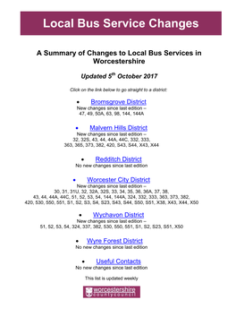 Local Bus Service Changes