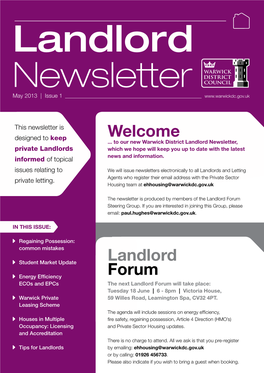 Welcome Landlord Forum