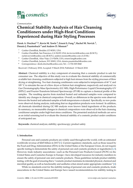 Chemical Stability Analysis of Hair Cleansing Conditioners Under High-Heat Conditions Experienced During Hair Styling Processes