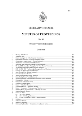 Minutes of Proceedings