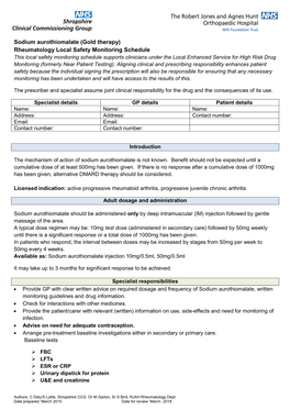 Sodium Aurothiomalate