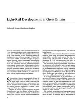 Light-Rail Developments in Great Britain