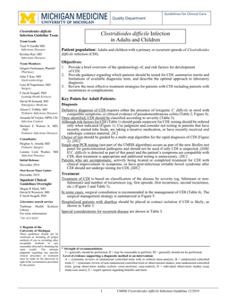 Clostridioides Difficile Infection in Adults and Children