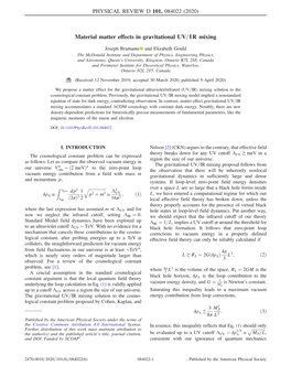 Material Matter Effects in Gravitational UV/IR Mixing